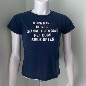 Sub_Urban Riot "Work Hard...Pet Dogs" Navy Life Goals Tee Girl’s Size Medium